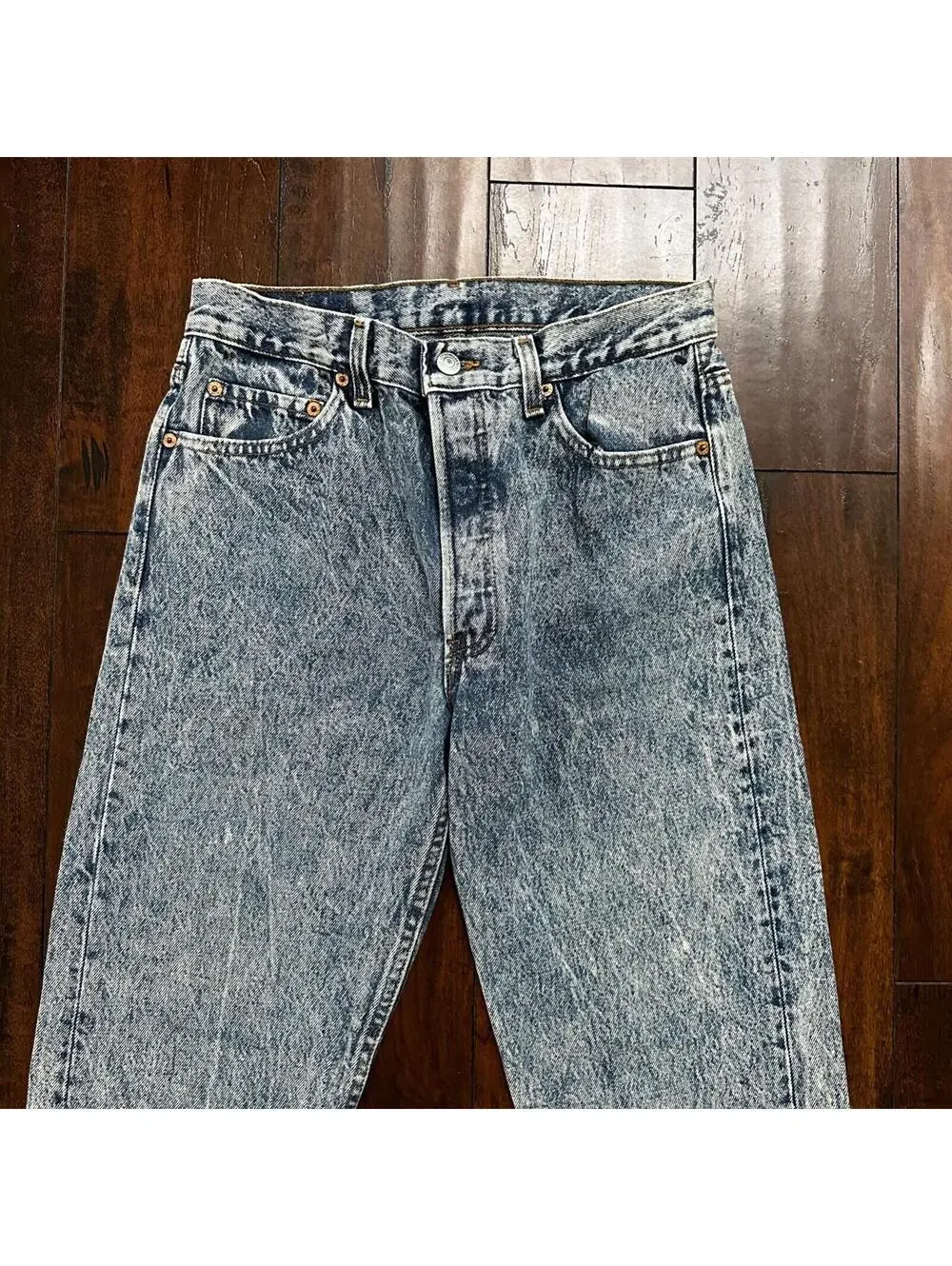 VTG 90s Levis 501 Button Fly 30x36 USA Tag Jeans Straight Acid Wash XX Act 27x32